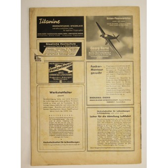 Журнал НСФК  Мир воздухоплавания  Deutsche Luftwacht, Nr.4, Апрель 1939. Espenlaub militaria